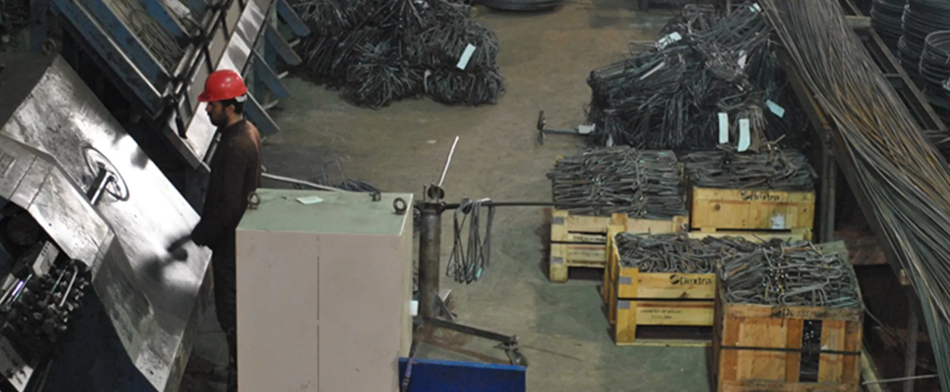 Steel reinforcement bars at the Cut and Bend factory